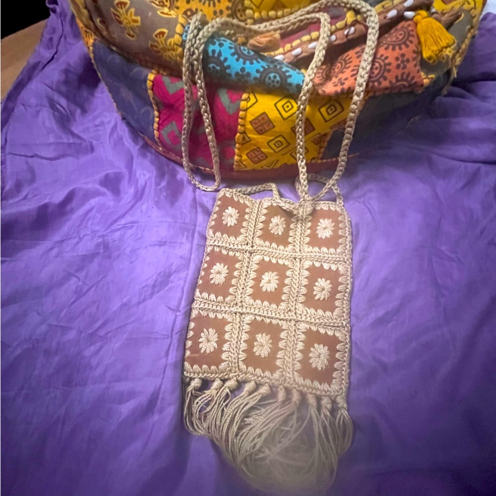 Geometric Crossbody Crochet Festival Pouch Bag​
